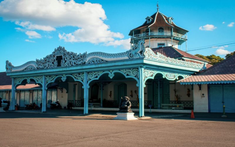 Keraton Kasunanan on a Sunny Day, this palace is located in the city of Solo or Surakarta, Indonesia